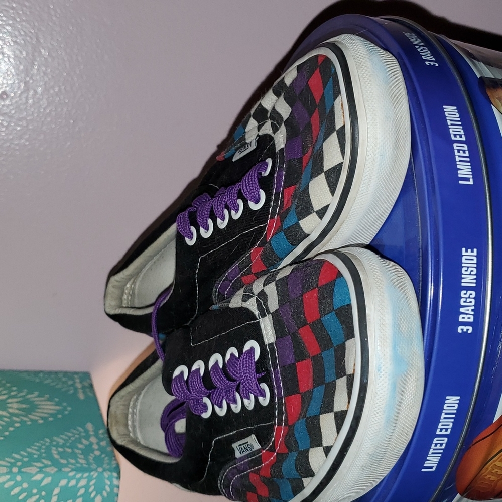 Vans Authentic Checkered Lace up Skate Shoes womens size 10 - Picture 7 of 8